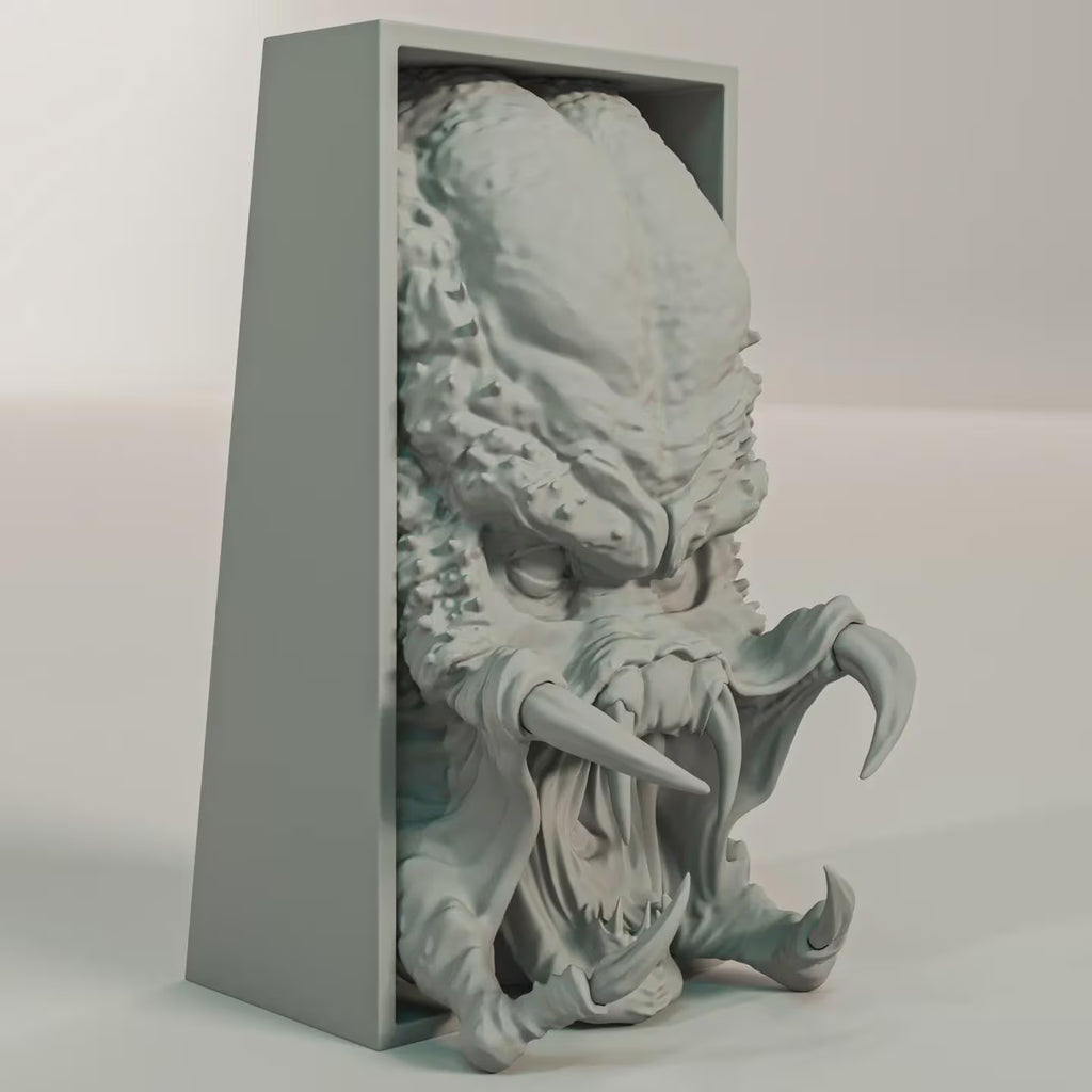 Alien Hunter Book Nook - Sci-Fi Bookshelf Insert & Wall Display + FREE Bookmark