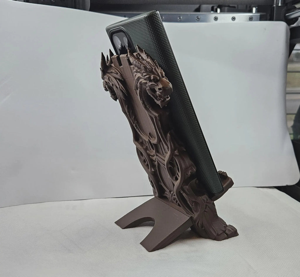 Dragon Throne Phone Stand | Fantasy Medieval Smartphone Holder | Gothic Desk Decor