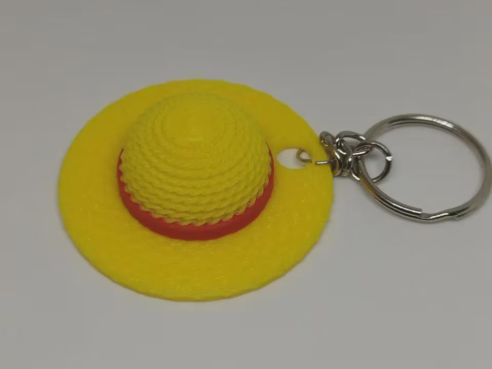 Straw Hat Keyring - Pirate Adventure Keychain | 3D Printed Anime Accessory
