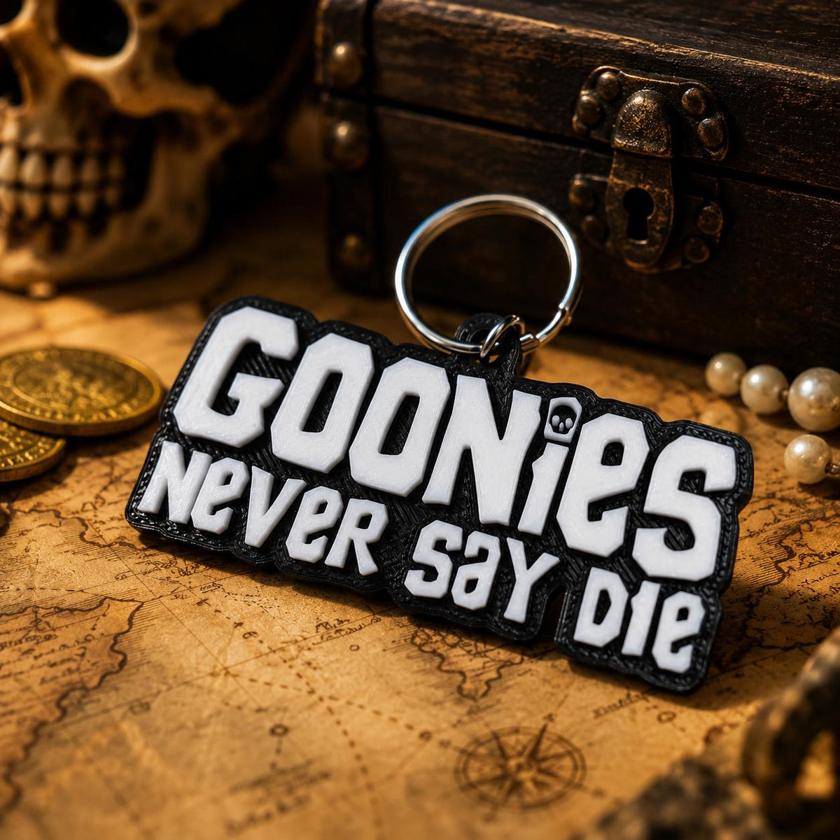 "Never Say Die" Keyring - 80s Film Fan | Movie Gift & Stocking Filler