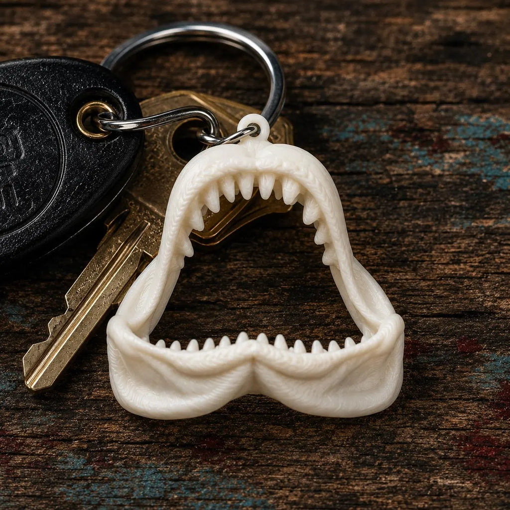 Shark Jaw Keyring - 80's Horror Movie Keychain Gift & Stocking Filler