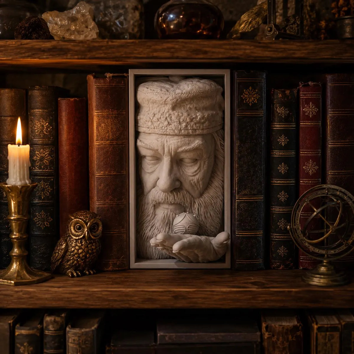 Wizard Professor - Fantasy Book Nook & Wall Display + FREE Bookmark Included