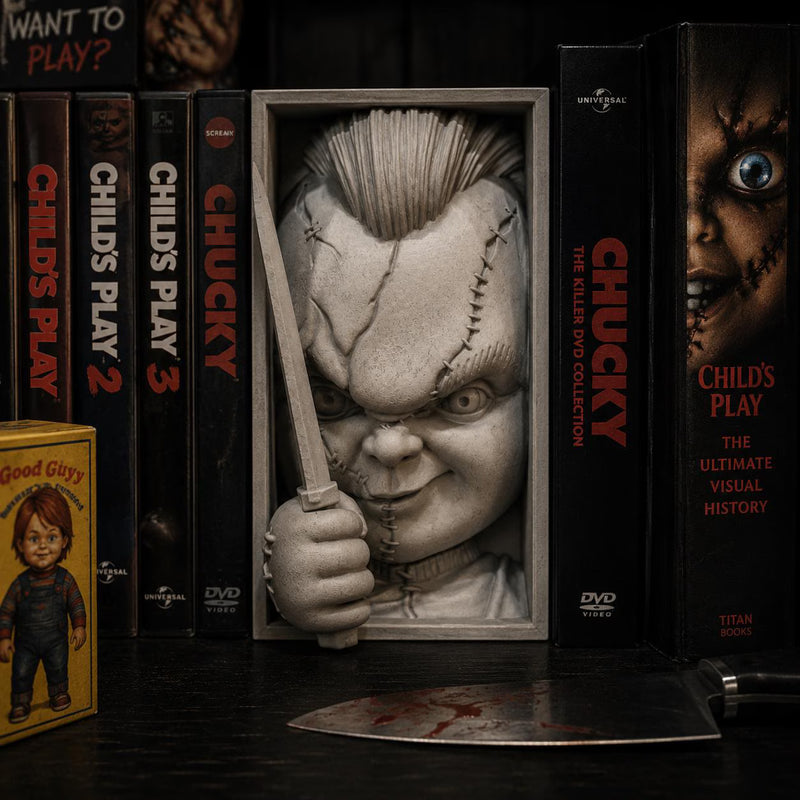 Cursed Slasher Doll Book Nook - Horror Bookshelf Insert & Wall Display + FREE Bookmark