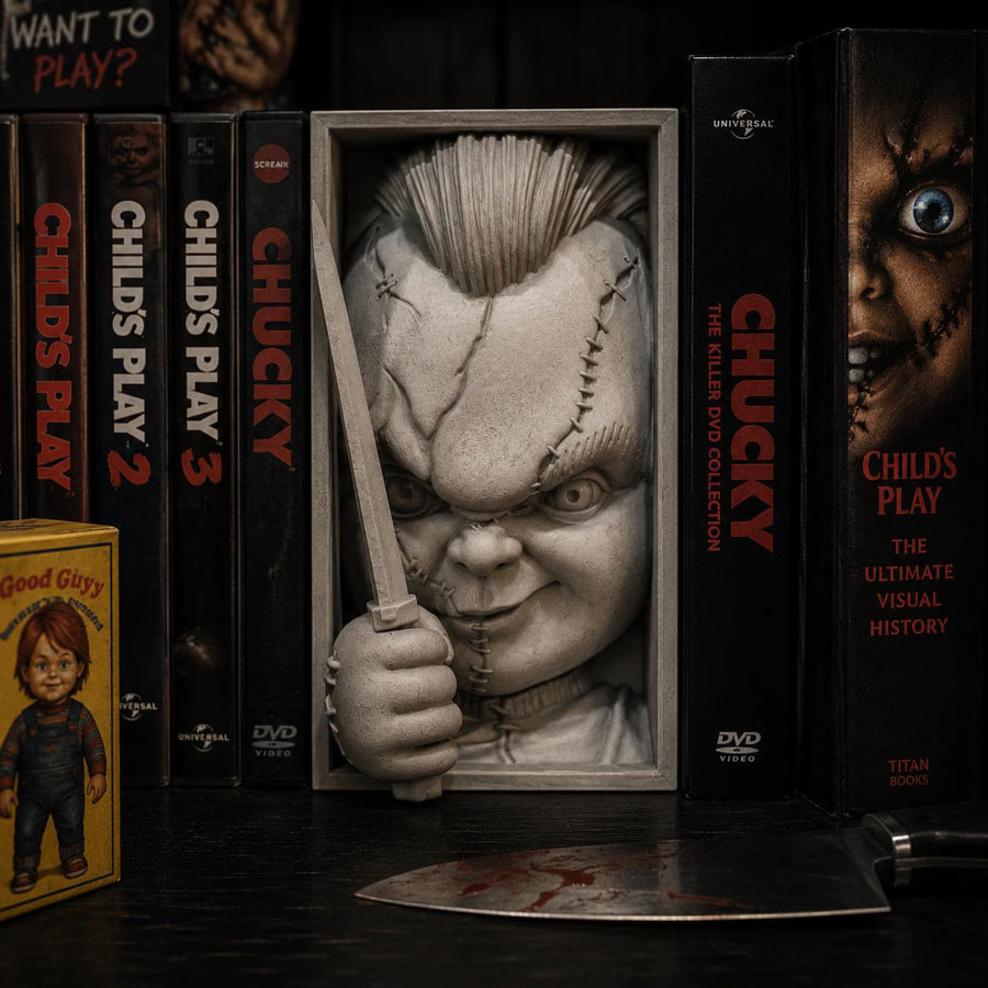 Cursed Slasher Doll Book Nook - Horror Bookshelf Insert & Wall Display + FREE Bookmark