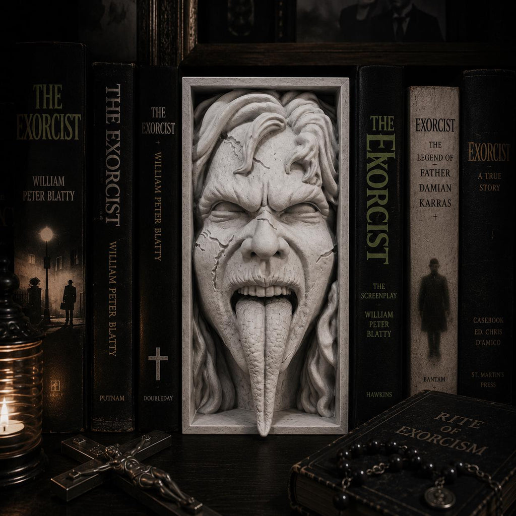 Possessed Girl Book Nook - Exorcist Horror Bookshelf Insert & Wall Display + FREE Bookmark