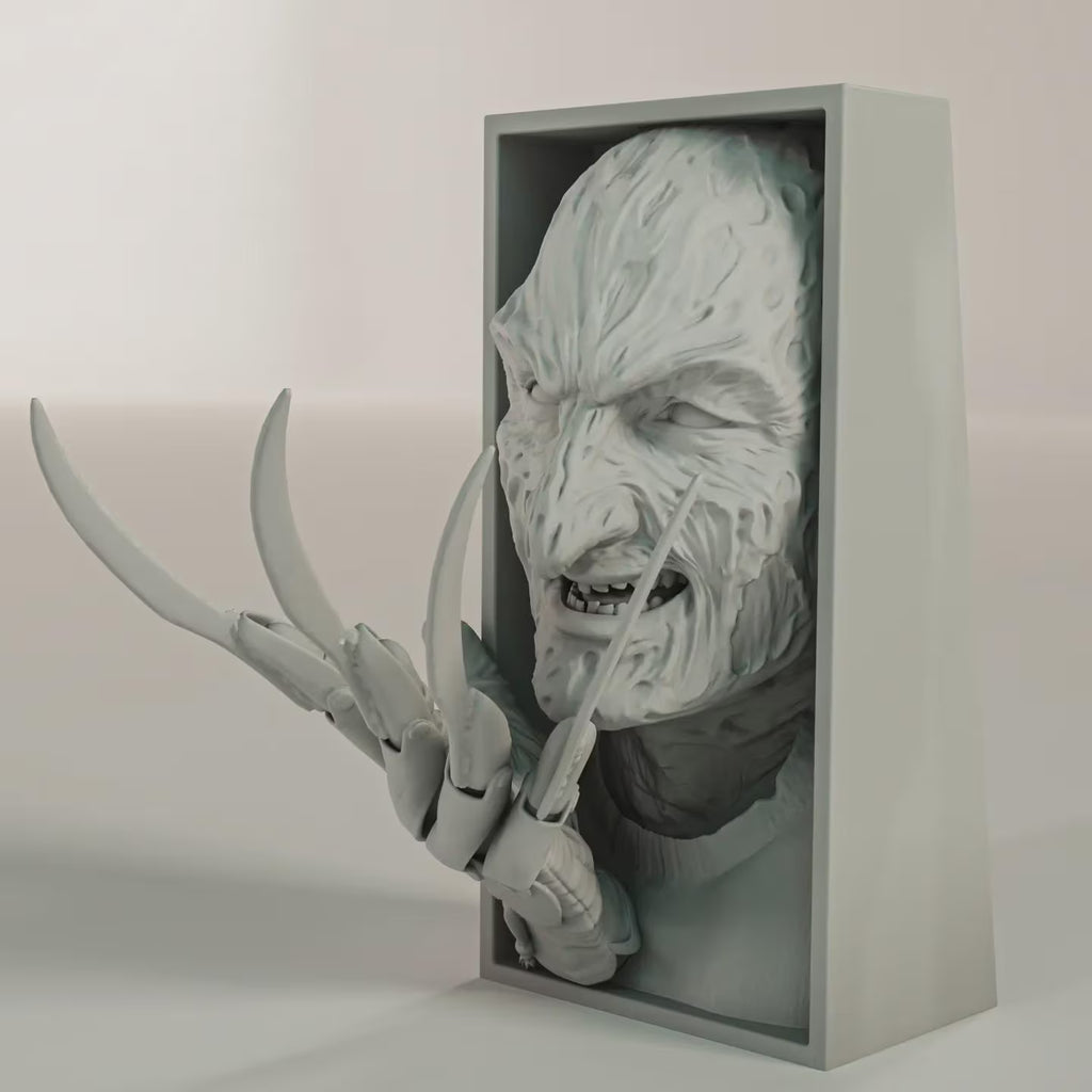 Nightmare Slasher Book Nook - 80s Horror Bookshelf Insert & Wall Display + FREE Bookmark