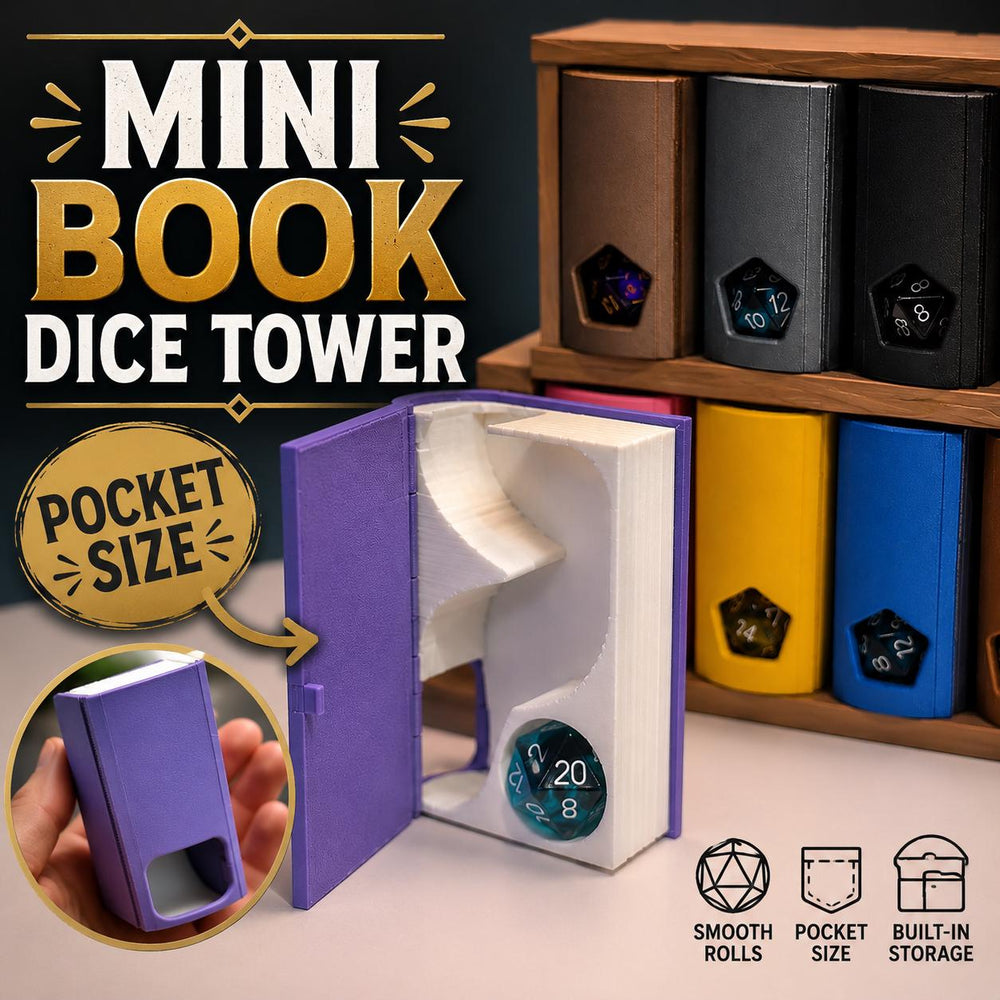 Mini Book RPG Dice Tower  - POCKET SIZE | D&D Dice Tower + Storage Case