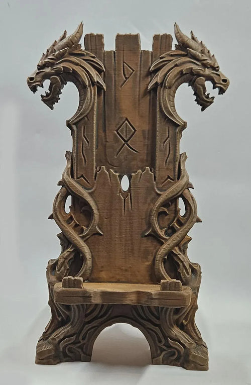 Dragon Throne Phone Stand | Fantasy Medieval Smartphone Holder | Gothic Desk Decor