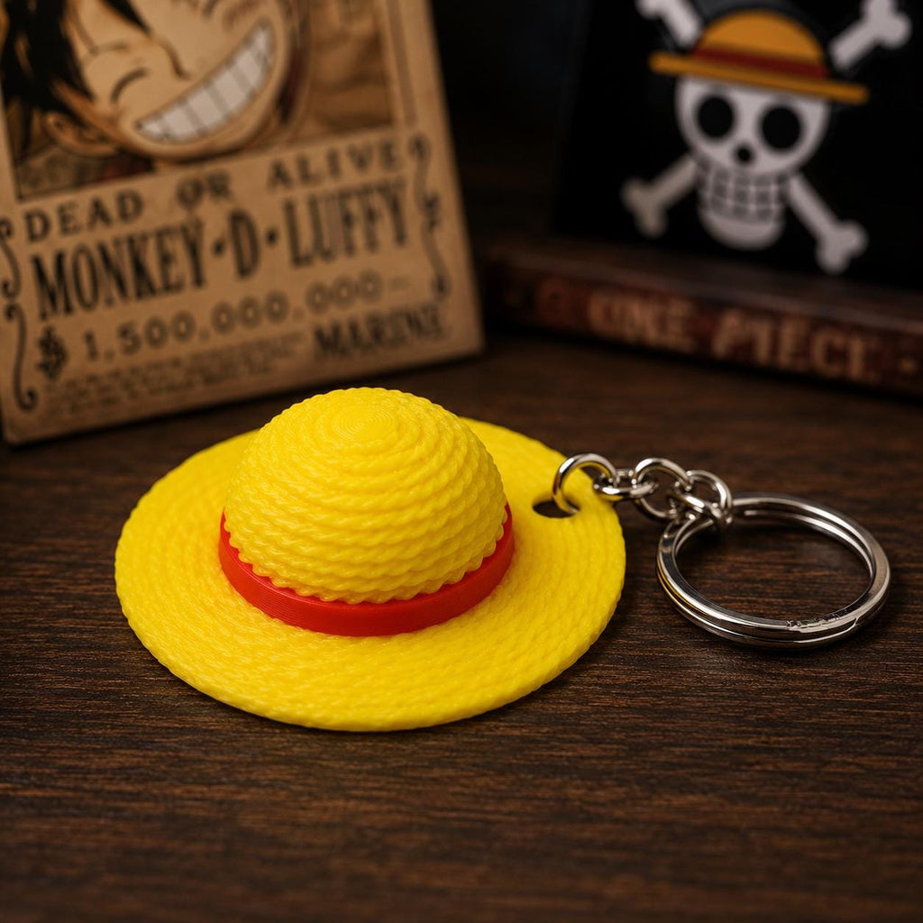 Straw Hat Keyring - Pirate Adventure Keychain | 3D Printed Anime Accessory