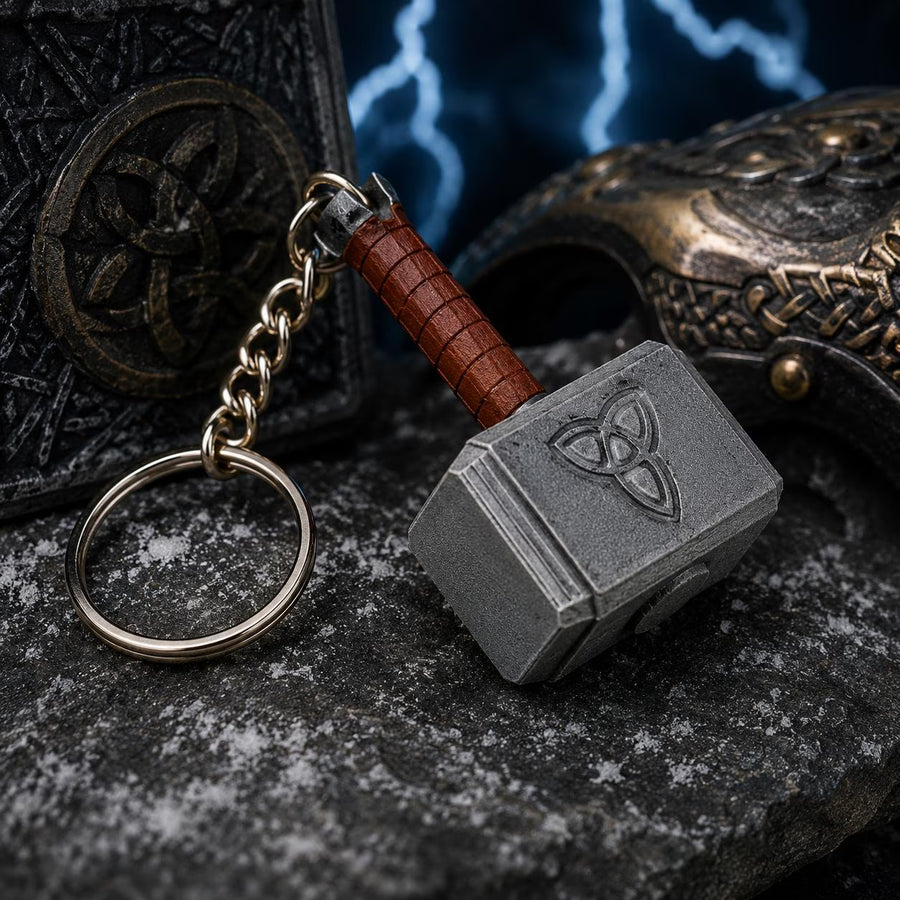Thor Inspired Hammer Keyring - Mjolnir Keychain | Norse Mythology Gift
