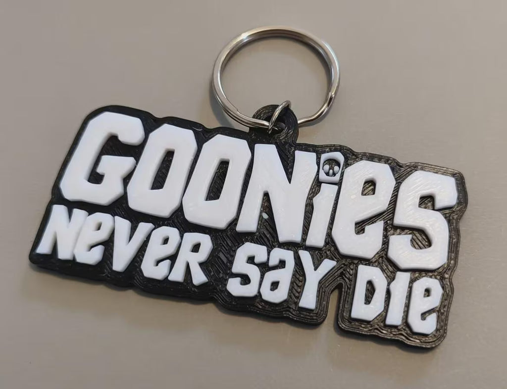 "Never Say Die" Keyring - 80s Film Fan | Movie Gift & Stocking Filler