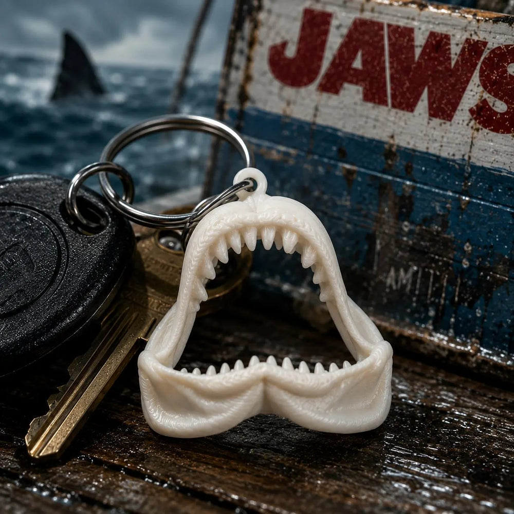Shark Jaw Keyring - 80's Horror Movie Keychain Gift & Stocking Filler
