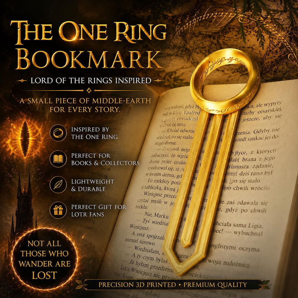 The One Ring Bookmark (Set of x2) - LOTR Inspired Bookmark | 3D Printed Tolkien Style Reader Gift