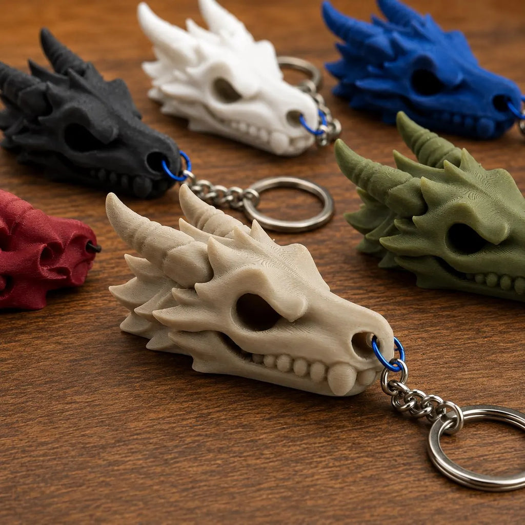 Dragon Skull Keyring - Dungeons & Dragons Style Accessory | Fantasy Keychain Gift