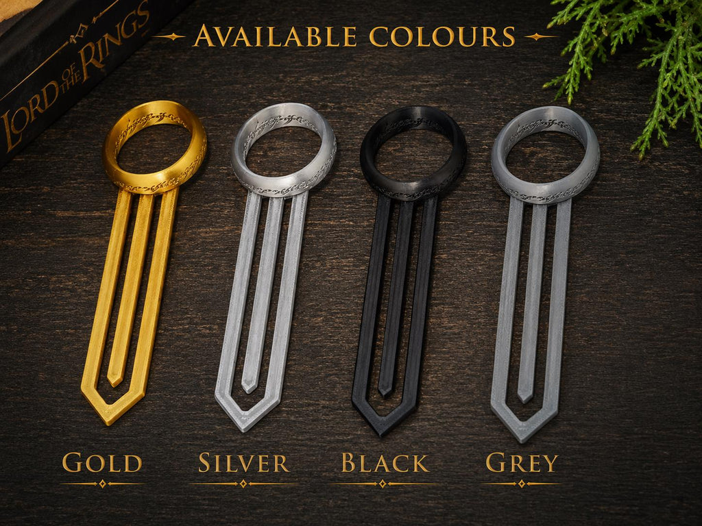 The One Ring Bookmark (Set of x2) - LOTR Inspired Bookmark | 3D Printed Tolkien Style Reader Gift