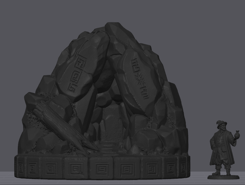 The Runebound Cavern – Ancient Stone Cave Dungeon Entrance & Tabletop Terrain